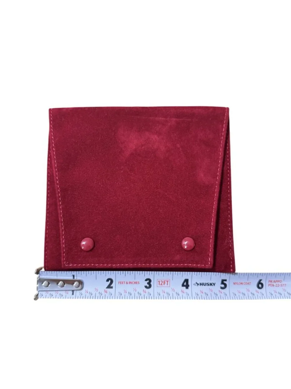 Cartier Red Suede Snap Closure Jewelry Pouch Travel Case Made In Spain